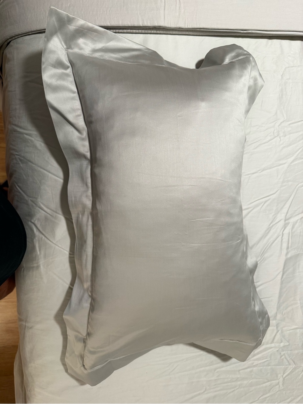 Restoration Hardware Silver Satin Pillow Shams
